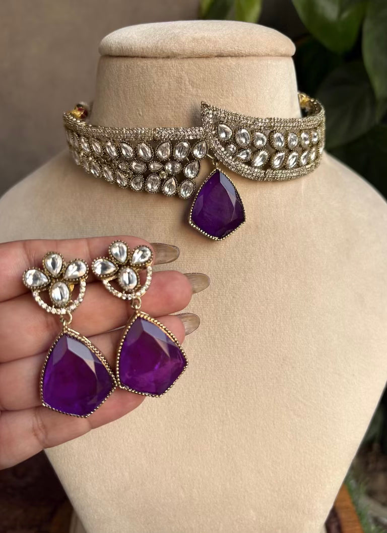 ANAISHA Purple Necklace Set