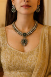 RASHI Green Victorian Necklace Pendant Set