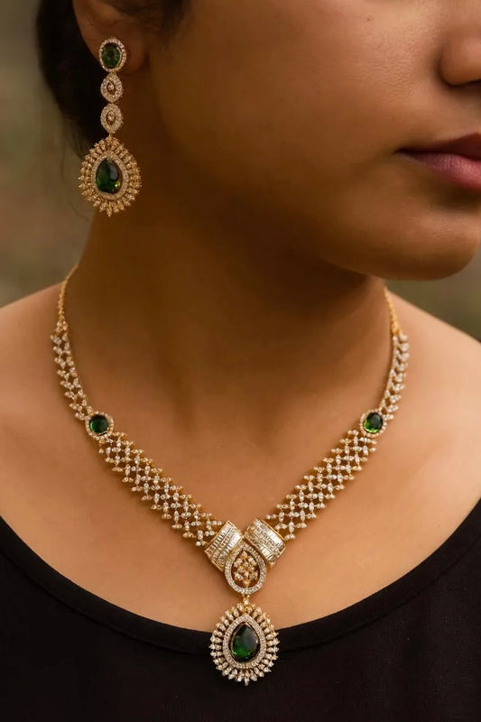 ADAH Green AD Necklace Set