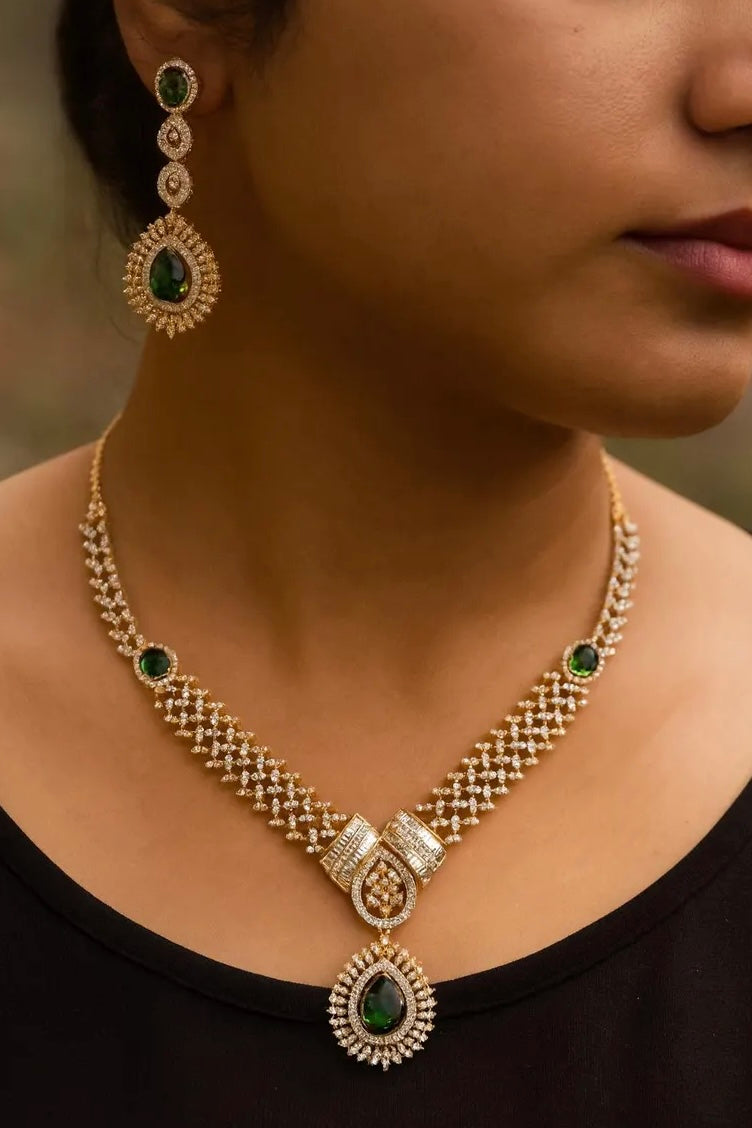 ADAH Green AD Necklace Set