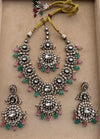 AREEZAH Pink Blue Kundan Necklace Set