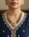 REYANA Blue Hasli Polki Necklace Set