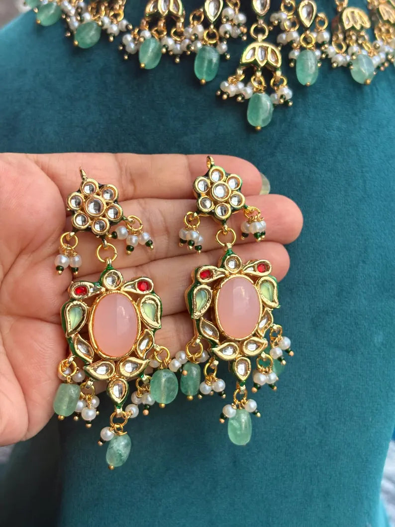 AYESHA Pink Kundan Necklace Set