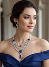 LEILA Blue AD Layered Necklace Set