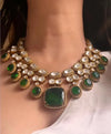AISHA Green Polki Necklace Set