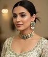 BAANI Mint Choker Necklace Set