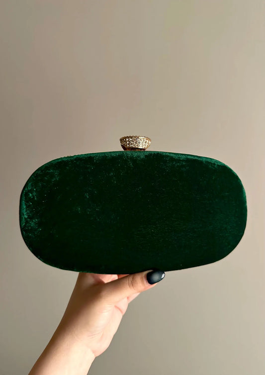KAVI Emerald Green Gold Clutch Purse