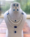 LEILA Blue AD Layered Necklace Set