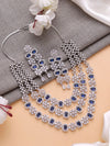 MILI Three Layer Blue AD Necklace Set