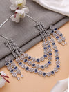 MILI Three Layer Blue AD Necklace Set