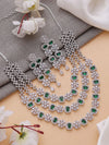 MILI Three Layer Blue AD Necklace Set