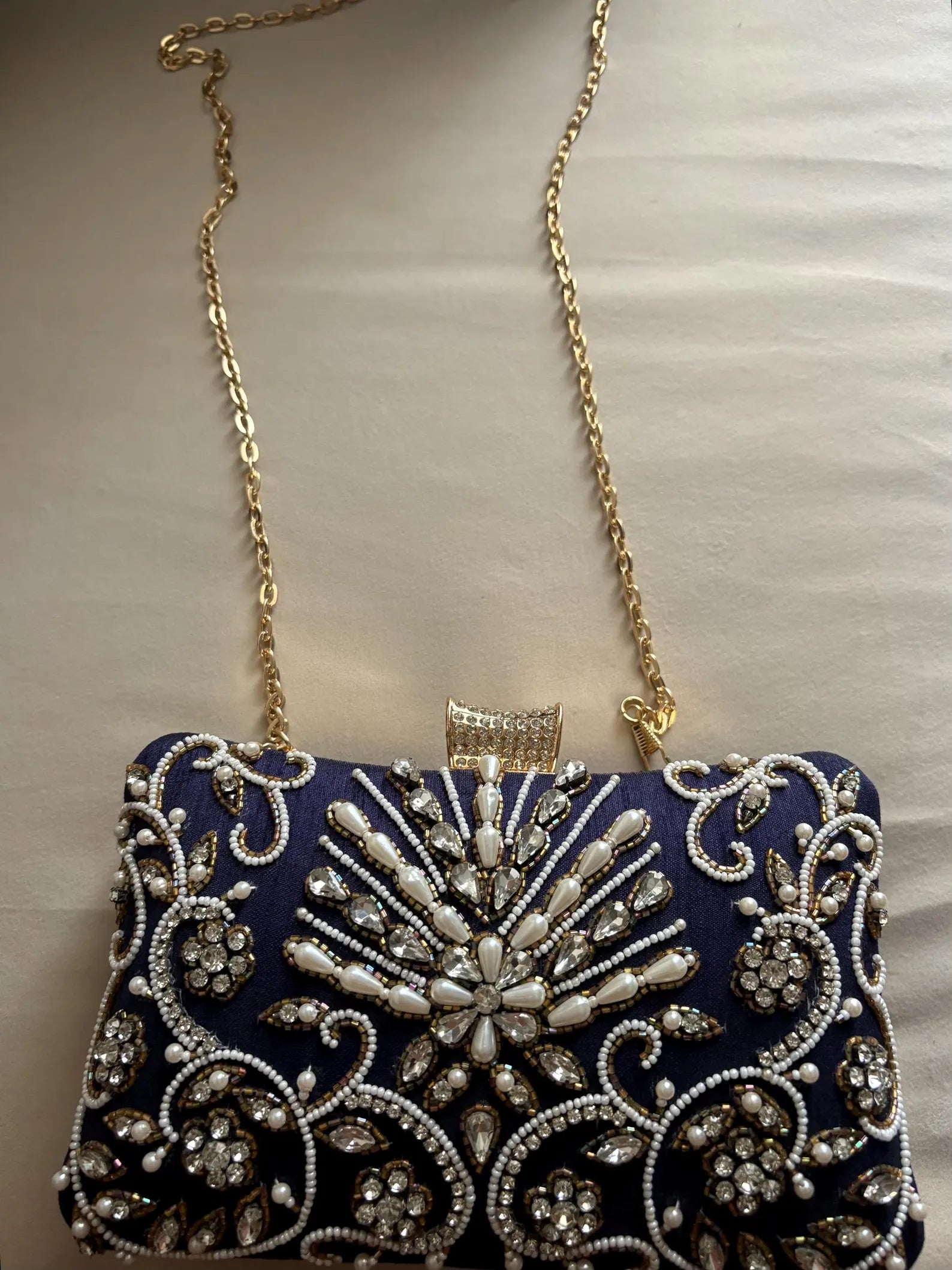 NOURA Blue Gold Clutch Purse