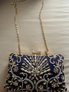 NOURA Blue Gold Clutch Purse