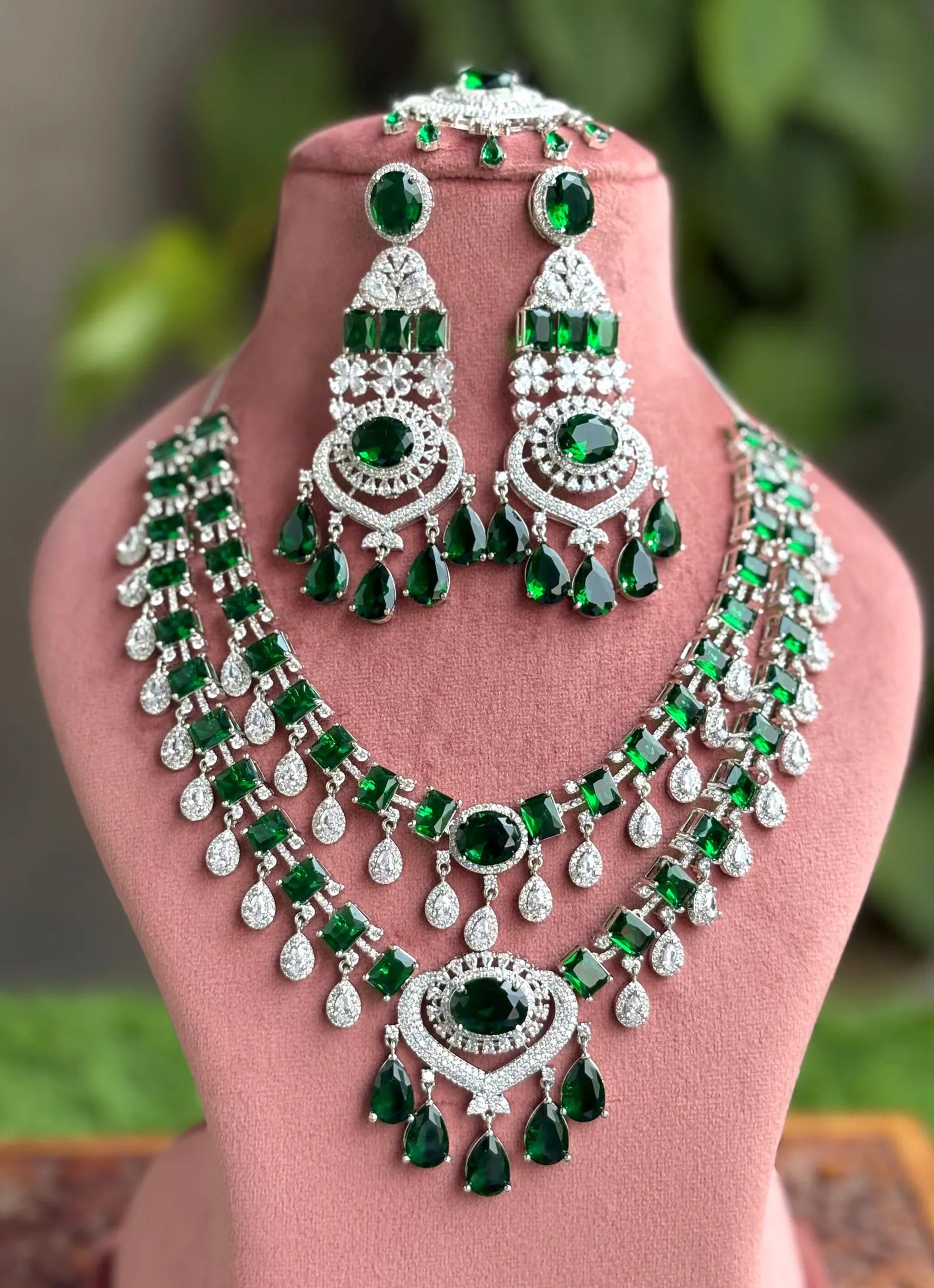 SAHIBA Ruby AD Necklace Set