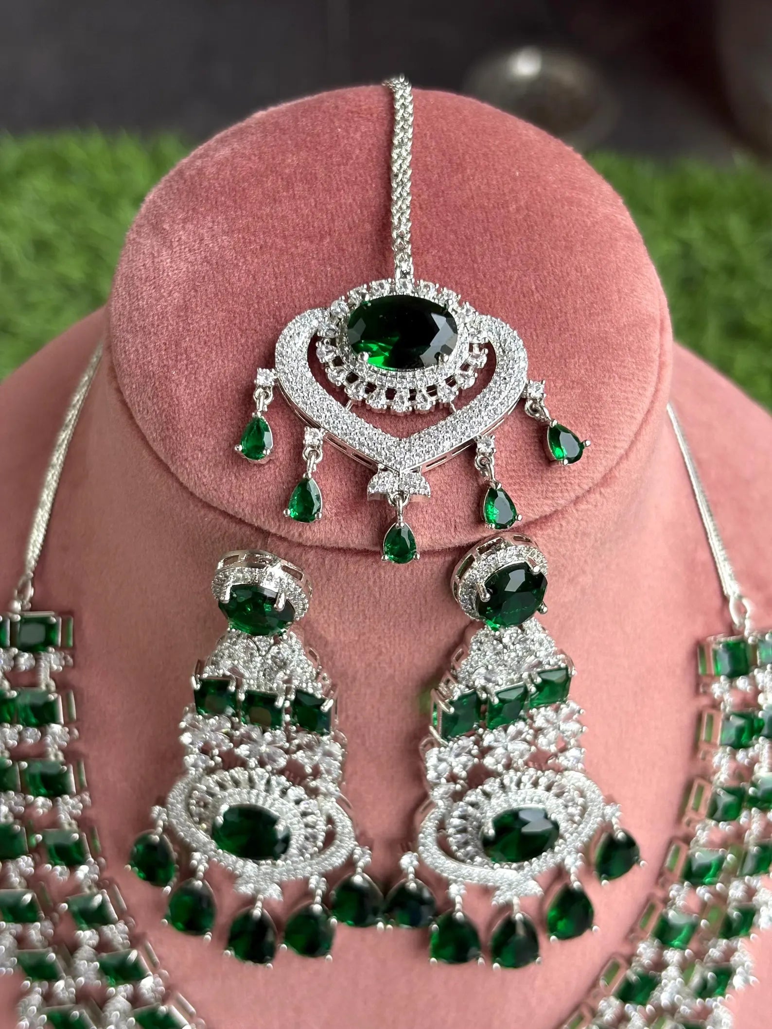 SAHIBA Ruby AD Necklace Set