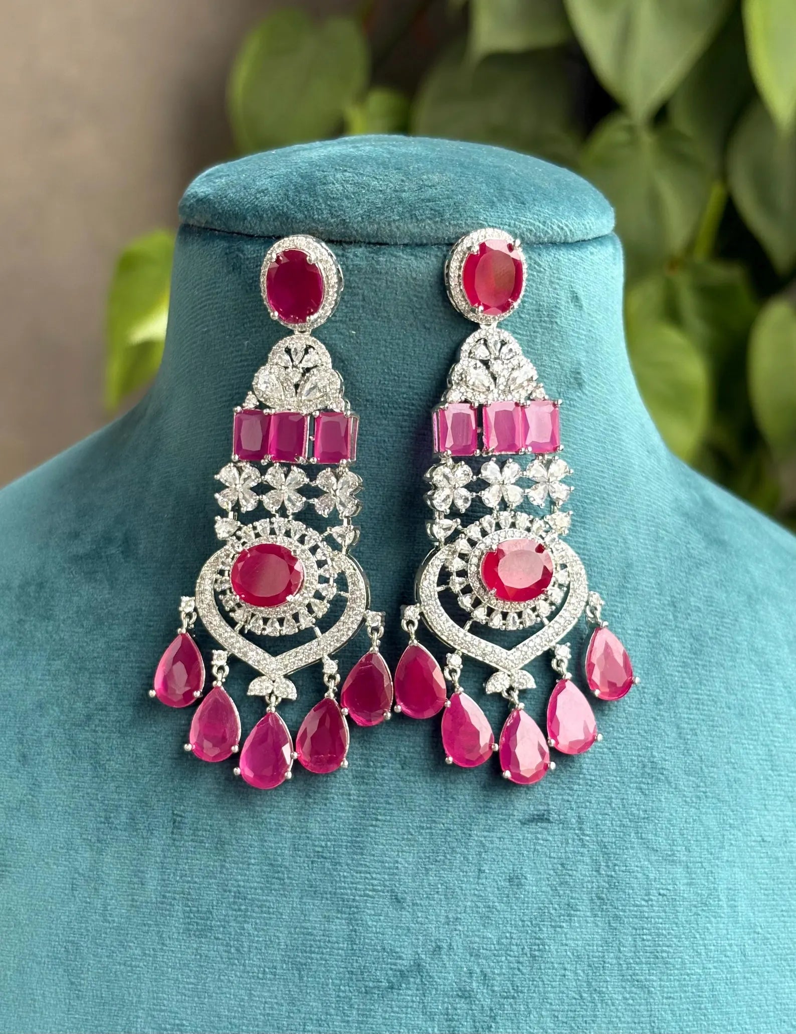 SAHIBA Ruby AD Necklace Set