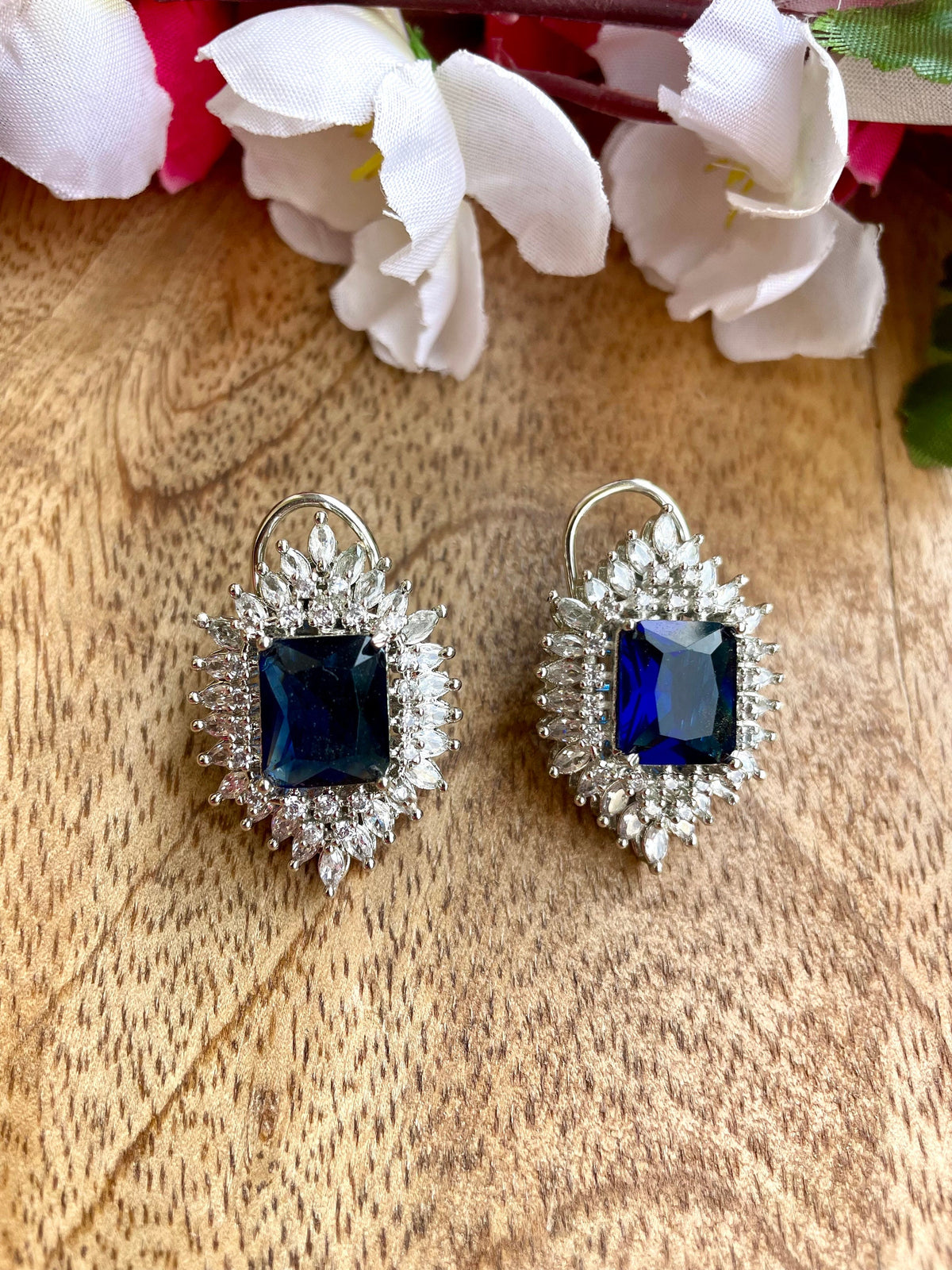 KARLA Sapphire blue cz Set in American Diamond Classy high quality zircon jewelry for wedding, prom,dark blue gala dinner bridal jewelery