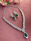 Alia Bhatt Emerald green Pendant Set in American Diamond Classy high quality cz zircon jewelry for wedding, prom,gala dinner bridal jewelery