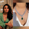 Alia Bhatt Emerald green Pendant Set in American Diamond Classy high quality cz zircon jewelry for wedding, prom,gala dinner bridal jewelery