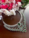 RAIMA Emerald green American Diamond High Quality  necklace Choker set bridal wedding jewelry,Indian ring ceremony jewellery,zircon cz
