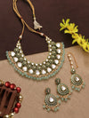DILNAZ mint blue Kundan necklace set , wedding bridal jewelry, Indian pakistani jewelry, punjabi indian set maangtika