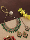 LIELA Wine red kundan and reverse AD necklace wedding jewelry pakistani nikaah jewellery bollywood,punjabi earrings maangtika