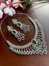 RAIMA Emerald green American Diamond High Quality  necklace Choker set bridal wedding jewelry,Indian ring ceremony jewellery,zircon cz