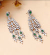 FARHA Elegant American Diamond High Quality Necklace Set in Green stones and cz /Indian  Pakistani bridal jewelry