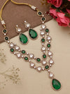 MRIDA Sabyasachi inspired Emerald green Victorian style uncut polki necklace set Indian Bridal wedding jewelry,cz kundan,pakistani jewellery