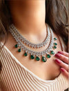 Tara Sutaria inspired Pink American diamond necklace set bollywood jewelry,Indian Jewelry Pakistani Wedding jewellery Cz Zircon
