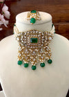 AMYRA Green Kundan Necklace Set