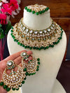 RINAISHA emerald green bridal kundan necklace set wedding jewelry pakistani nikah jewellery bollywood punjabi indian earrings maangtika