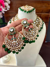RINAISHA emerald green bridal kundan necklace set wedding jewelry pakistani nikah jewellery bollywood punjabi indian earrings maangtika