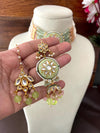 ELIRA mint green Kundan choker set Sabyasachi inspired mint pink fusion jewelry  maangtika included,indian necklace set, pakistani jewelry