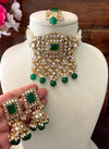 AMYRA Green Kundan Necklace Set