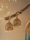 PIHU Green Polki Jhumka earrings / Bollywood gold jhumkis / Pakistani Wedding / Navratri function Indian Diwali jewelry jhumkas