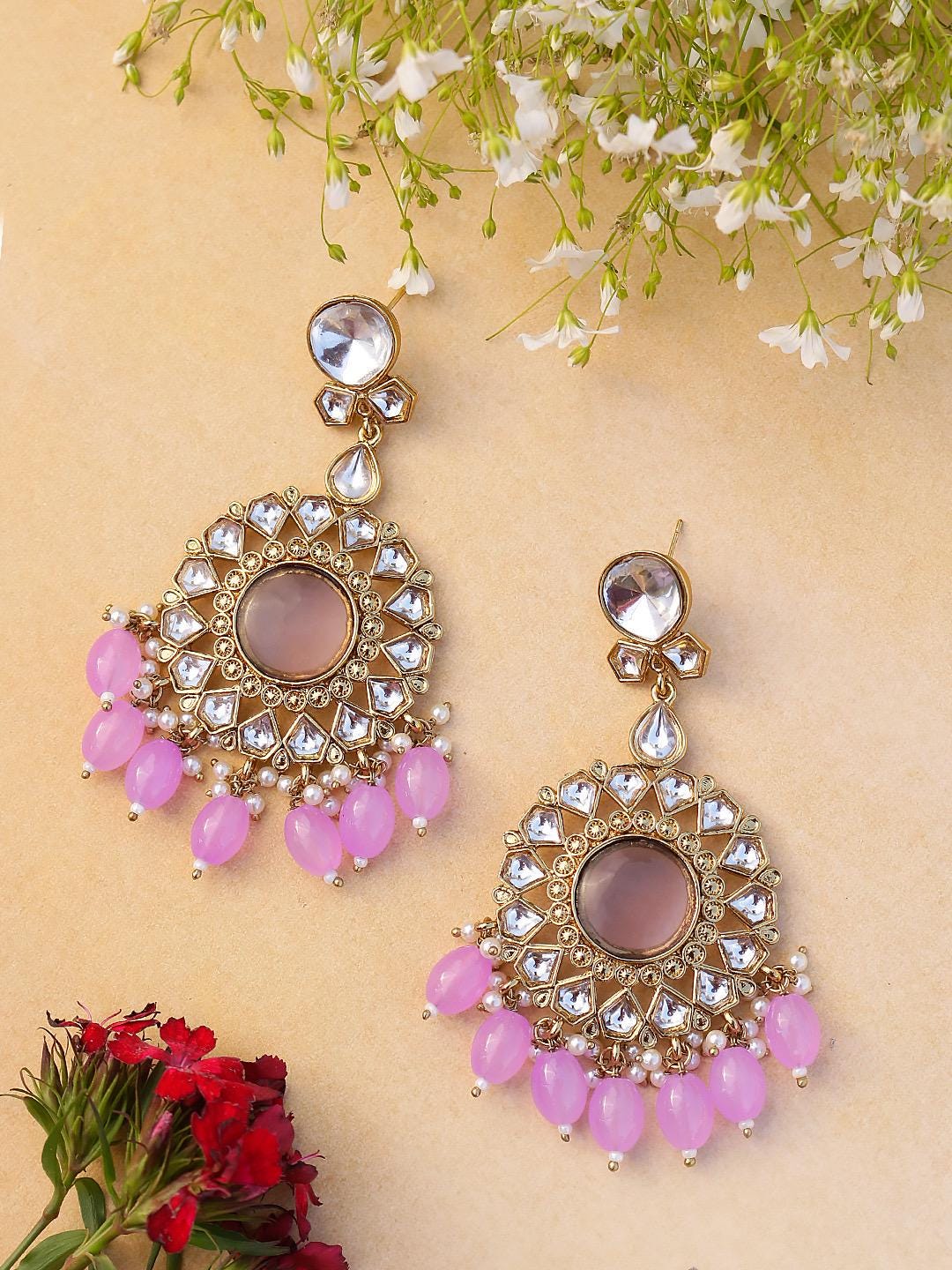 LYRA Green Ruby  Ethnic earrings / High quality chandbalis / Pakistani Wedding / Navratri Indian bollywod statement Diwali jewelry
