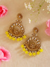 MEHER Yellow Gold Kundan chandbali earrings polki / Pakistani Wedding / Navratri function Indian statement Diwali jewelry
