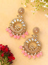 MEHER Yellow Gold Kundan chandbali earrings polki / Pakistani Wedding / Navratri function Indian statement Diwali jewelry