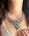 RIZA Light Pink American Diamond  necklace set Indian bridal wedding jewelry,, prom jewellery,zircon cz pakistani,costume jewelery