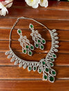 RIZA Light Pink American Diamond  necklace set Indian bridal wedding jewelry,, prom jewellery,zircon cz pakistani,costume jewelery