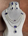 LEILA Multilayer lilac purple necklace earrings Statement American Diamond,Indian Jewelry Pakistani Wedding jewellery Cz Zircon,prom