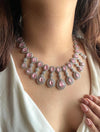 ZYVA Light Pink CZ Necklace American Diamond Necklace Indian Jewelry Indian Necklace Pakistani Jewelry Necklace Set Bollywood