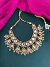 ISHANI Mint Kundan necklace earrings maangtika,Punjabi Jewellery, Indian Kundan Bridal Necklace Set, cz zircon,Pakistani nikaah Jewelry