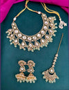 ISHANI Mint Kundan necklace earrings maangtika,Punjabi Jewellery, Indian Kundan Bridal Necklace Set, cz zircon,Pakistani nikaah Jewelry