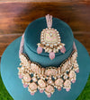 ZOYA Pink kundan and meenakari necklace set wedding jewelry pakistani jewellery bollywood  punjabi jhumka earrings maangtika cz zircon