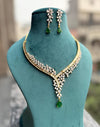 ZOHRA Real diamond look gold silver finish Ruby red baguette diamond Necklace Set/Pakistani wedding jewelry,Indian cz imitation jewellery