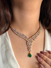 ZOHRA Real diamond look gold silver finish Ruby red baguette diamond Necklace Set/Pakistani wedding jewelry,Indian cz imitation jewellery