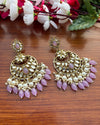 NAZIA Lilac purple earrings chandbali statement earrings / Bollywood earrings / Pakistani Wedding /Navratri Indian Diwali jewelry/ lavender