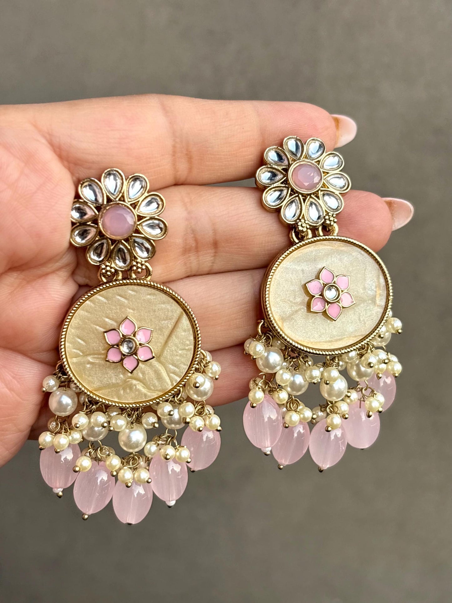 PAKIZA Lilac purple mother of pearl earrings lilac shell earrings lilac colour long earrings  MOP jewelry indian pakistani kundan earrings